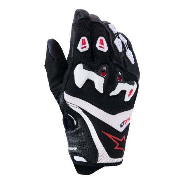 Alpinestars SP-R Pro Sommer Handschuhe Schwarz / Weiß / Hellrot