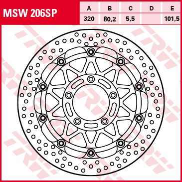 Lucas Racing Bremsscheibe ohne ABEMSW206SP