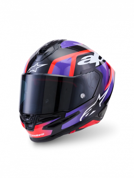 Alpinestars S-R7 Integralhelm Lumen Schwarz / Rot / Violet
