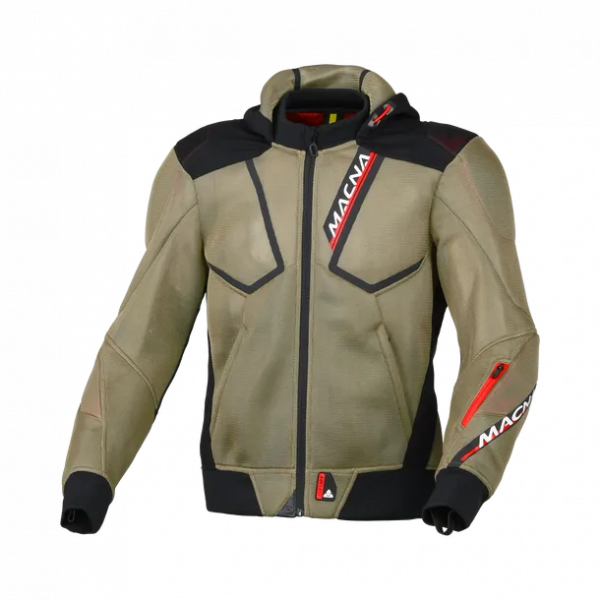 Macna Ventus Mesh-jacke Taupe / Schwarz / Rot