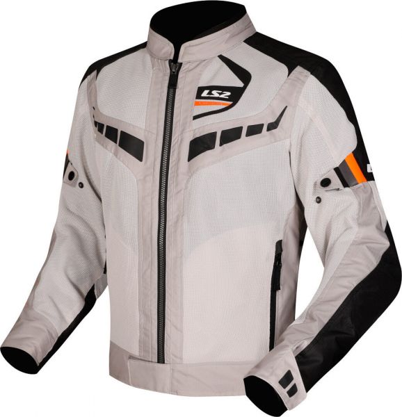 LS2 Garda Air Motorrad Textiljacke Schwarz / Grau / Orange