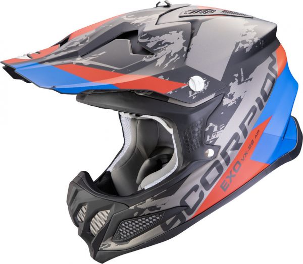 Scorpion VX-22 Air Crosshelm CX Matt Schwarz / Blau / Rot (ECE 22-06)