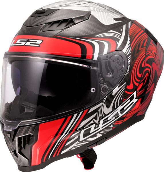 LS2 FF807 Dragon Enthum Carbon Integralhelm Glanz Rot - ECE 22-06