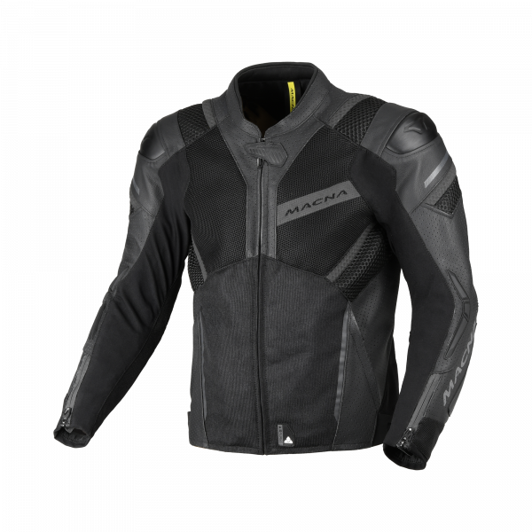 MACNA Galvic Leder/Textiljacke Schwarz