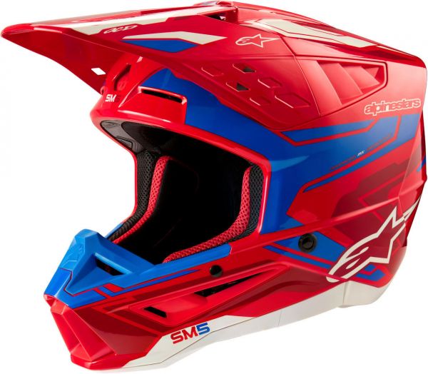 Alpinestars S-M5 Action 2 Crosshelm Bright Red / Blau