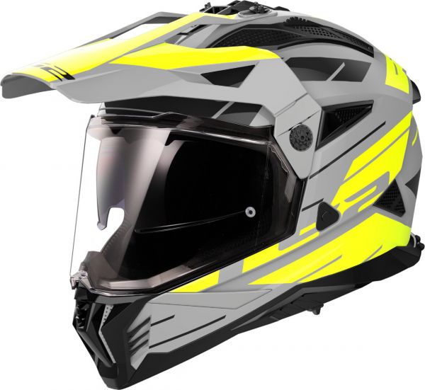 LS2 MX702 Pioneer II Adventurehelm Namib Matt Grau / Gelb - ECE 22-06