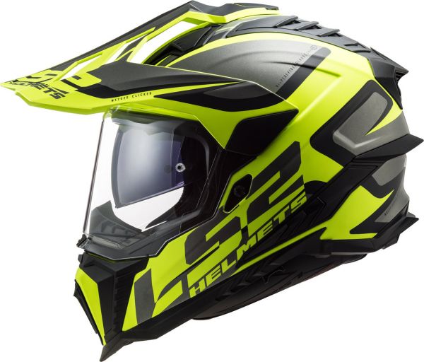 LS2 MX701 Explorer Crosshelm Alter Matt Schwarz / HV-Gelb
