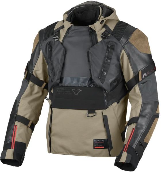Macna Tryton 3-lagige Motorradjacke Taupe / Schwarz