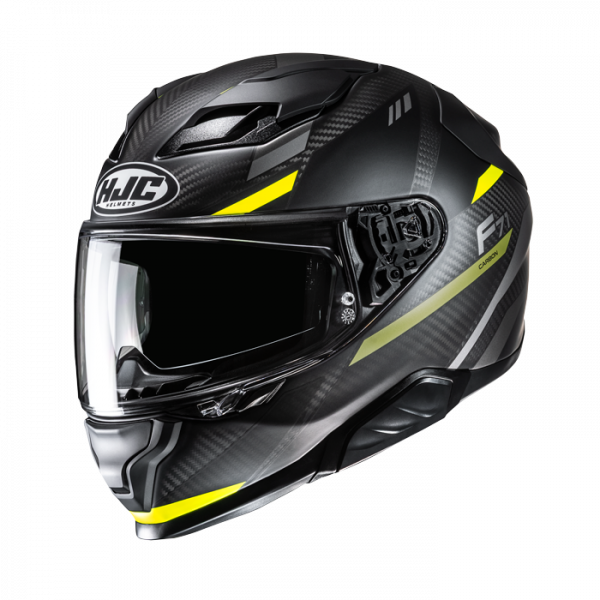 HJC F71 Carbon Integralhelm Esira MC3HSF Mattschwarz / Fluogelb