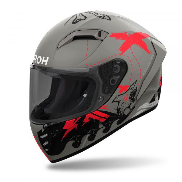 Airoh Connor Desperado Integralhelm Mattgrau / Schwarz / Orange