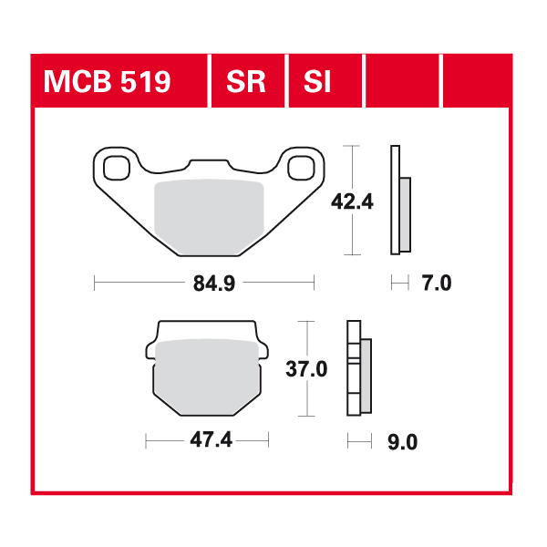 Lucas Scheibenbremsbelag MCB519SI
