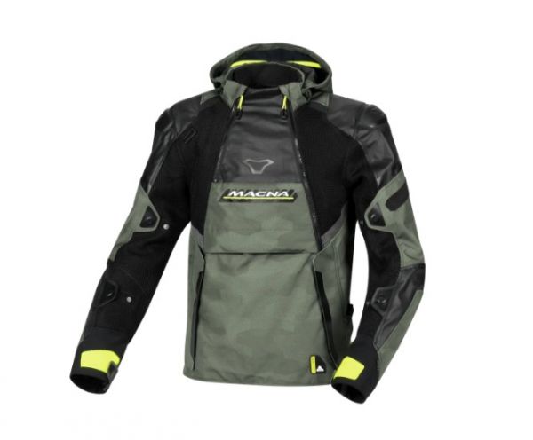Macna Bradical wasserdichte Motorradjacke Grün / Gelb