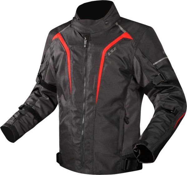 LS2 Sepang Motorrad Textiljacke Schwarz / Grau / Rot