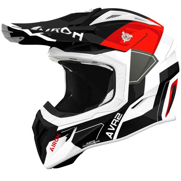 Airoh Aviator Ace 2 Crosshelm Shield Schwarz / Weiß / Rot
