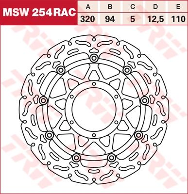 Lucas RACING Bremsscheibe schwimmend MSW254RAC