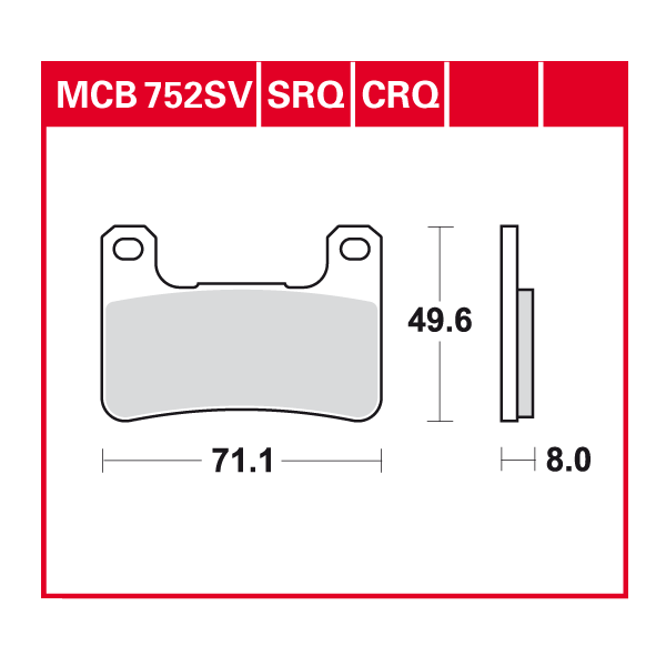 Lucas Scheibenbremsbelag MCB752CRQ