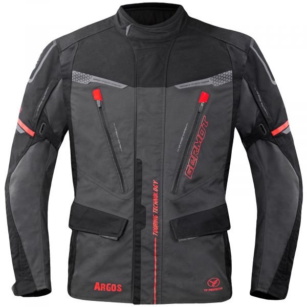 Germot Argos Textiljacke Schwarz / Anthrazit / Rot