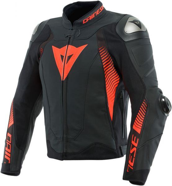 Dainese Super Speed 4 Lederjacke Schwarz / Fluorot