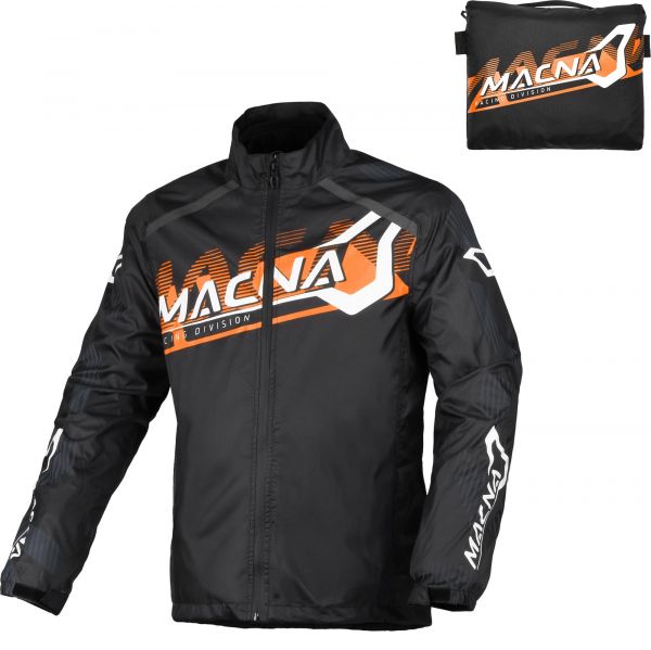 Macna Rainossi Motorrad Regenjacke Schwarz / Orange