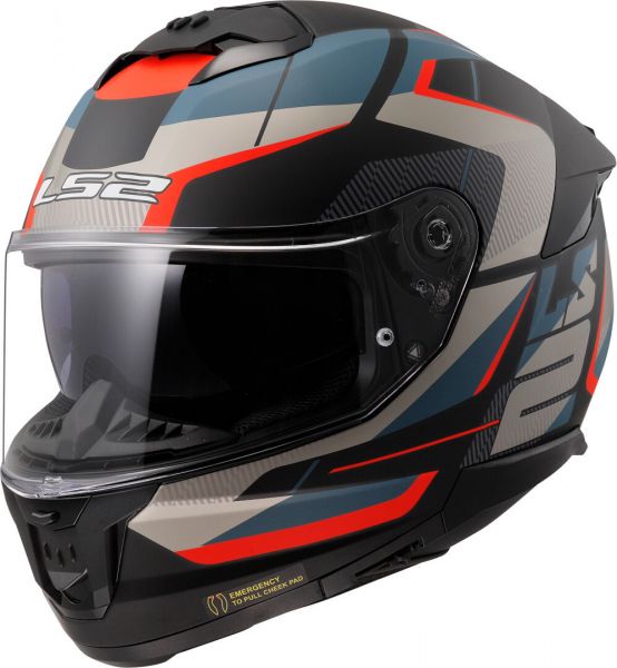 LS2 FF808 Stream II Integralhelm Road Matt Schwarz / Blau - ECE 22-06