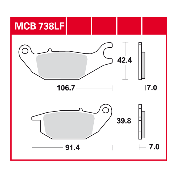 Lucas Scheibenbremsbelag MCB738