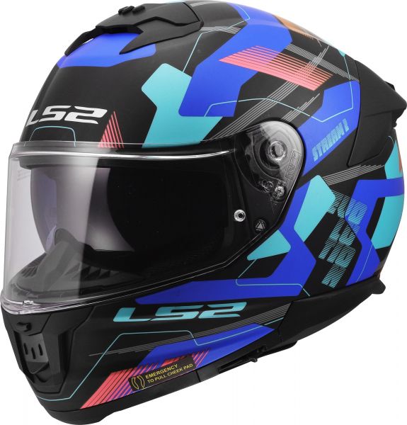 LS2 FF808 Stream II Integralhelm Mika Schwarz / Blau - ECE 22-06