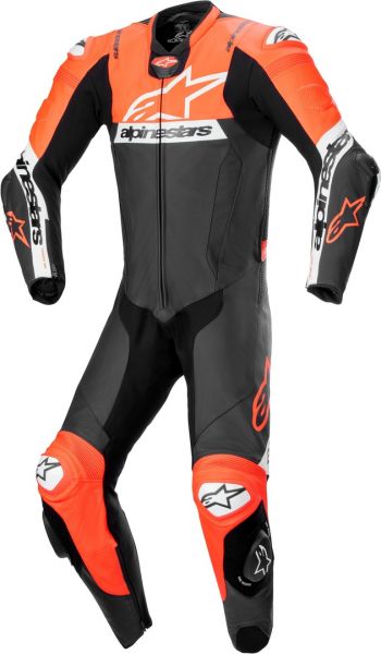 Alpinestars Missile V2 Ward Einteiler Lederkombi Schwarz Fluorot Weiß