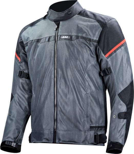 LS2 Riva Motorrad Textiljacke Schwarz / Dunkelgrau / Rot