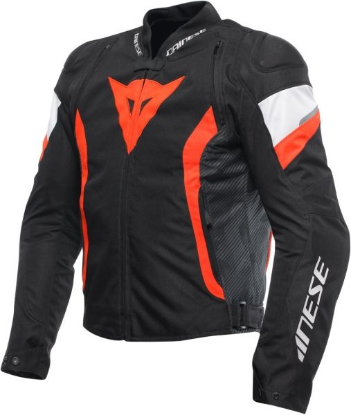 Dainese Avro 5 Textiljacke Schwarz / Fluo Rot / Weiß