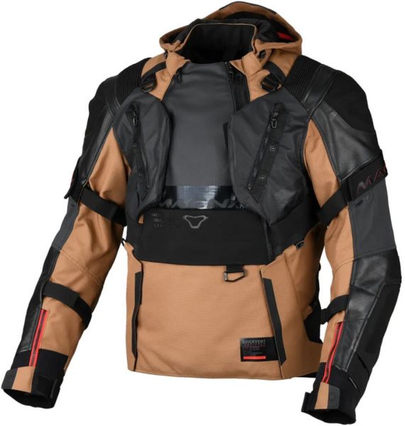 Macna Tryton 3-lagige Motorradjacke Braun / Schwarz
