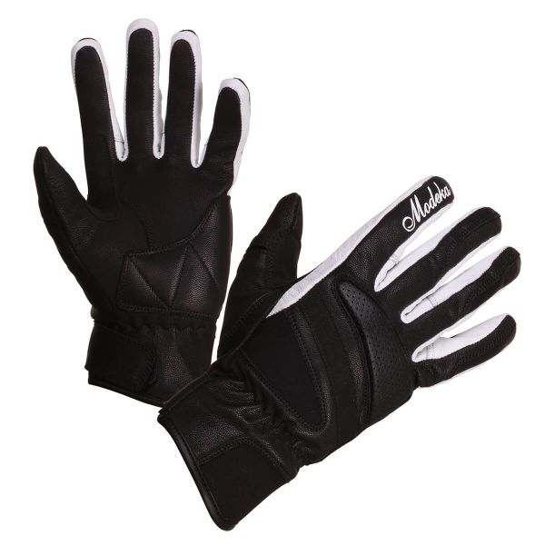 Modeka Camira Handschuhe Damen Schwarz / Weiß