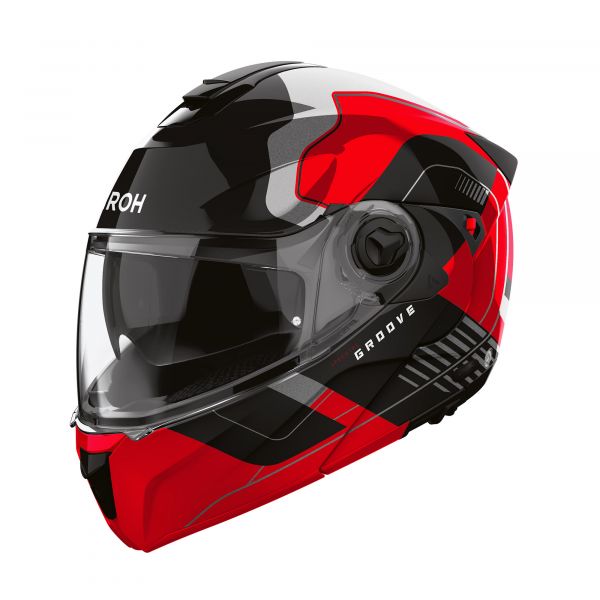 Airoh Specktre Groove Klapphelm Rot / Schwarz / Grau