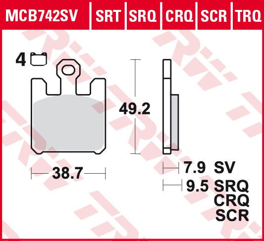 Lucas TRW Scheibenbremsbelag MCB742TRQ