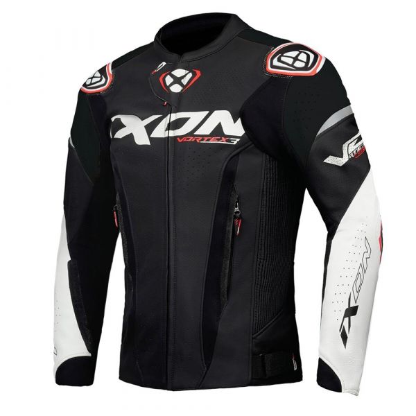 iXON Vortex 3 Lederjacke Schwarz / Weiß