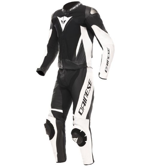 Dainese Demon Sprint Zweiteiler Lederkombi Schwarz / Weiß / Weiß