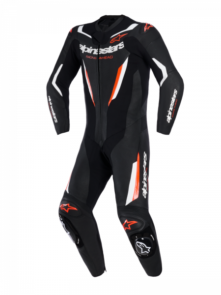 Alpinestars GP Force V2 Lederkombi Einteiler Schwarz / Weiß / Neonrot