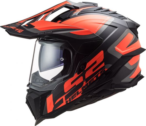 LS2 MX701 Explorer Crosshelm Alter Matt Schwarz / Rot