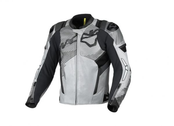 Macna Ignite Leder / Textiljacke Grau / Schwarz