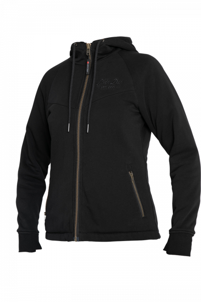 John Doe XTM V2 Motorrad Hoodie Damen Schwarz