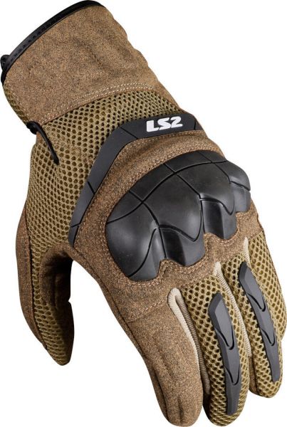 LS2 Kubra Motorrad Handschuhe Braun