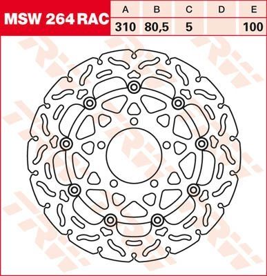 Lucas RACING Bremsscheibe schwimmend MSW264RAC