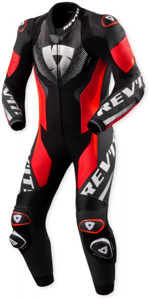 REV'IT! Hyperspeed 3 Lederkombi Einteiler Schwarz / Neonrot