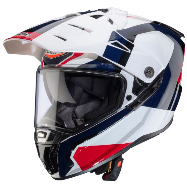 Caberg Tanami Scram Adventurehelm Weiß Blau Rot