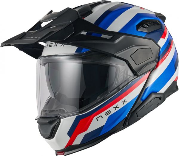 NEXX X.Lifecountry Klapphelm Westbound Weiß / Blau / Rot