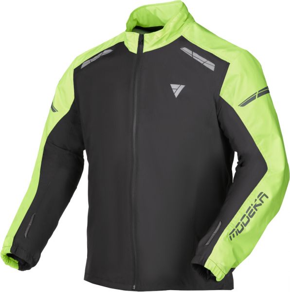 Modeka Hydroflex elastische Regenjacke Schwarz / Gelb