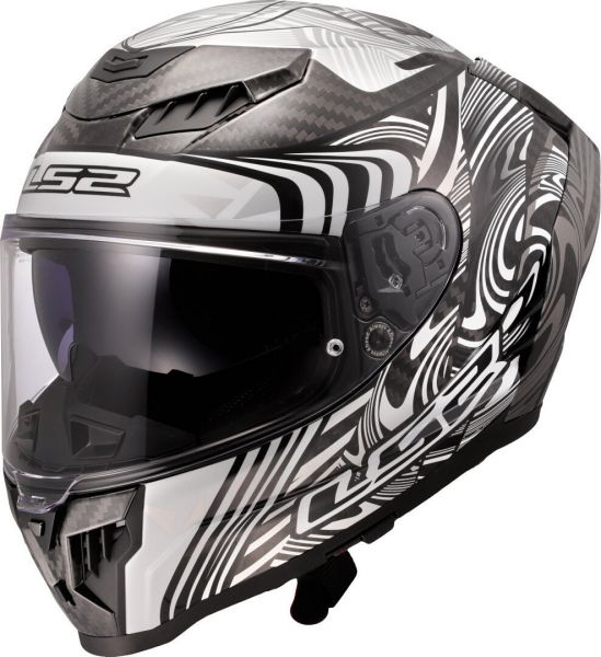 LS2 FF807 Dragon Enthum Carbon Integralhelm Glanz Silber - ECE 22-06