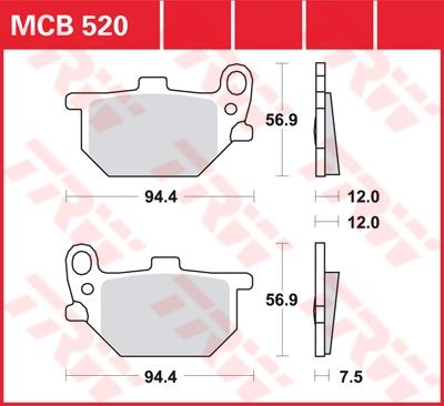 Lucas Scheibenbremsbelag MCB520