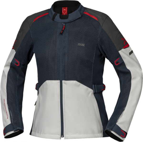 iXS Tourster-BigAir 1.0 Damenjacke Hellgrau / Blau / Rot