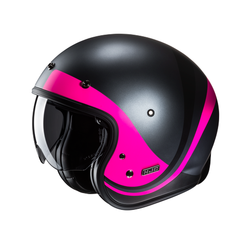 HJC V31 Retro Jethelm Emgo MC8SF Schwarz / Pink