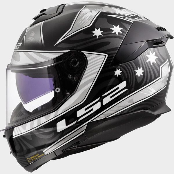 LS2 FF808 Stream II Integralhelm Galdam Schwarz / Weiß - ECE 22-06